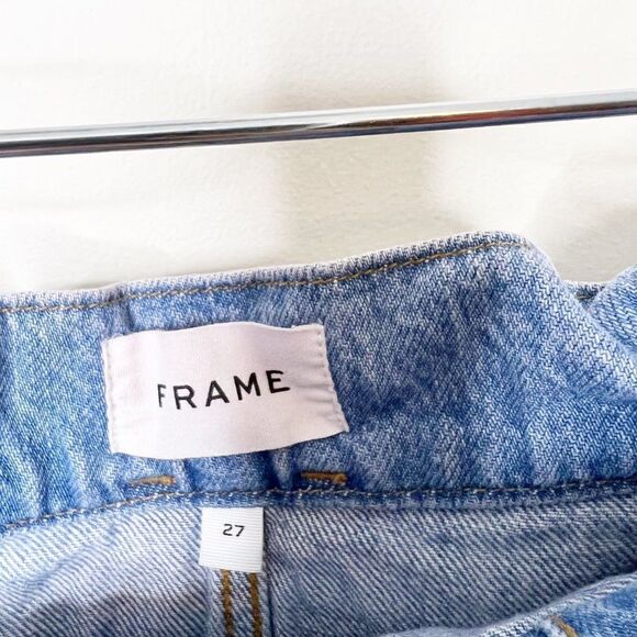 Frame Paperbag Skirt in Dan Regular Fit Pockets Belted Denin Size 27 - Picture 6 of 8